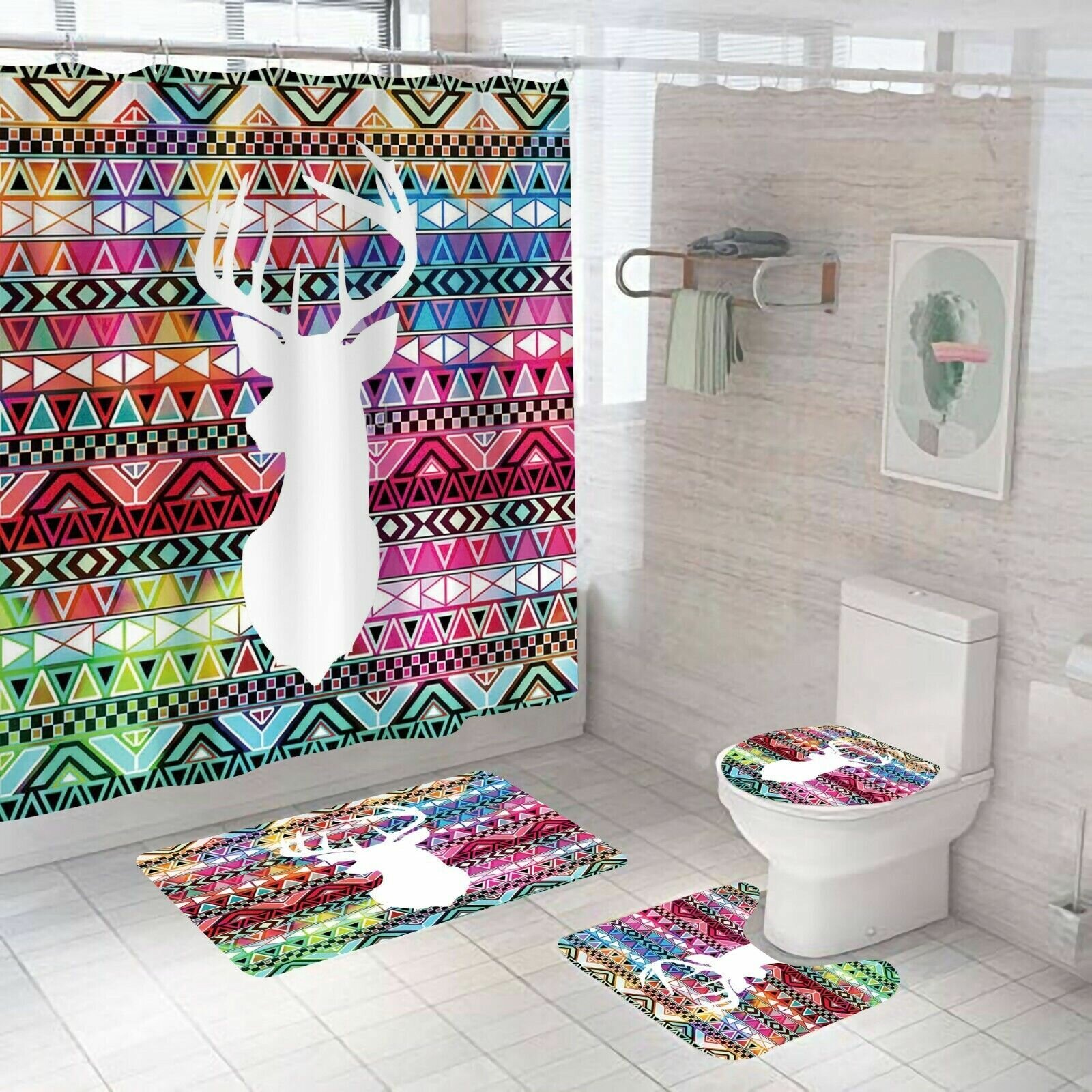 Наборы занавесок для душа коврик для ванной с оленем коврик для ванной