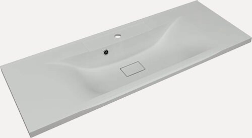 Изображение товара Мебельная раковина Florentina Прима 120 накладная, из литьевого мрамора, белая, матовая, раковина для ванной, прямоугольная