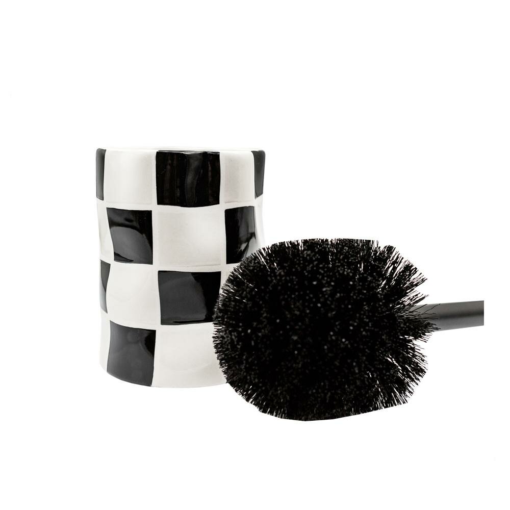 Ёршик для унитаза Bath Plus Chess W CE2023A TOH керамика цвет белые и черные квадратики