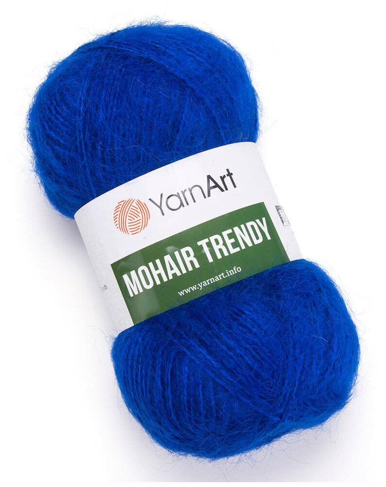 Пряжа для вязания YarnArt Mohair Trendy (ЯрнАрт Мохер Тренди) - 1 моток 128 василек, полушерсть пушистая, 50% акрил, 50% мохер, 220м/100г