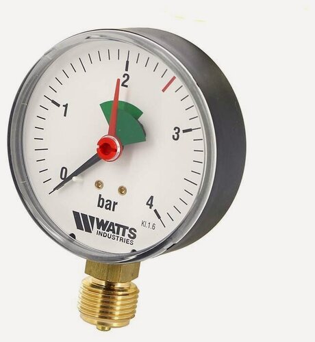 Изображение товара Манометр радиальный F+R201 80 мм 1/2" 4 бар WATTS