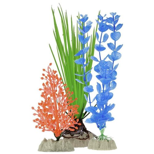 фото Glofish набор растений (s оранжевое, м зеленое, l синее)
