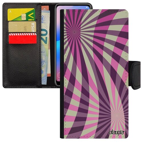 фото Ударопрочный чехол-книжка на смартфон // samsung galaxy s8 // "спирали" фон солнце, utaupia, фиолетовый