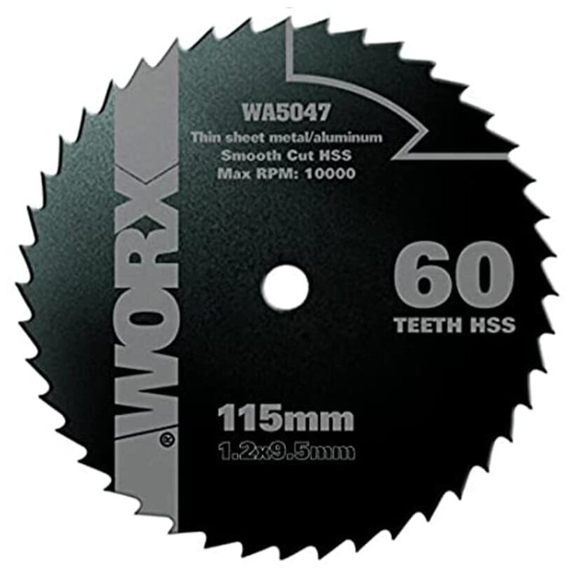 Пильный диск Worx WA5047, 60T HSS 115х1,2х9,5 мм, по металлу