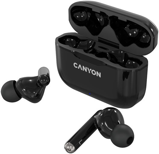Наушники Canyon CNE-CBTHS3B беспроводные, вкладыши, с микрофоном, TWS, Bluetooth, чёрный