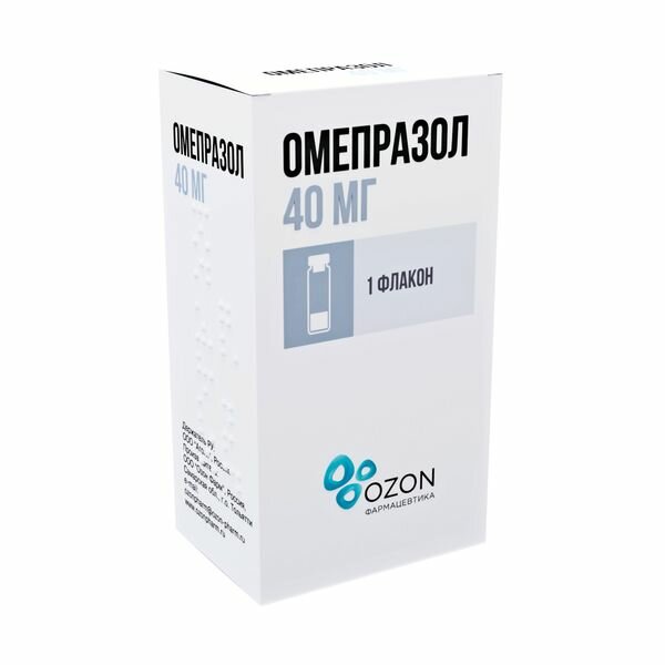 Омепразол лиоф., 40 мг