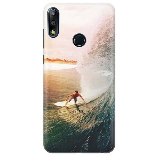 фото Ультратонкий силиконовый чехол-накладка для asus zenfone max pro (m2) zb631kl с принтом "серфер" gosso