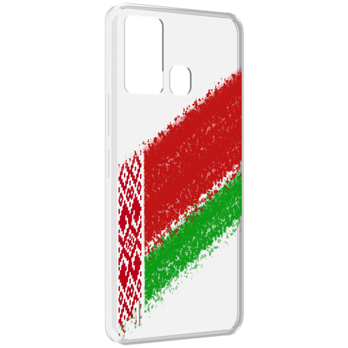 Чехол MyPads флаг Белорусии мужской для ITEL S16 / ITEL Vision 1 Pro задняя-панель-накладка-бампер