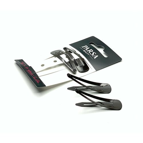 Заколка для волос клик-клак 4 шт. коричневый PARSA BEAUTY 27277