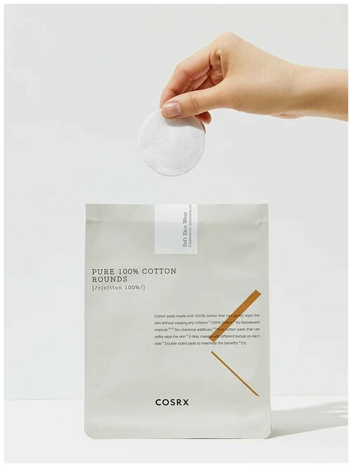 COSRX Хлопковые пады COSRX Pure 100% Cotton Rounds 80 шт