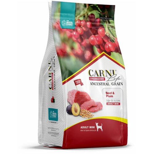 Carni Life корм для собак малых пород, говядина с черносливом и клюквой 2,5 кг