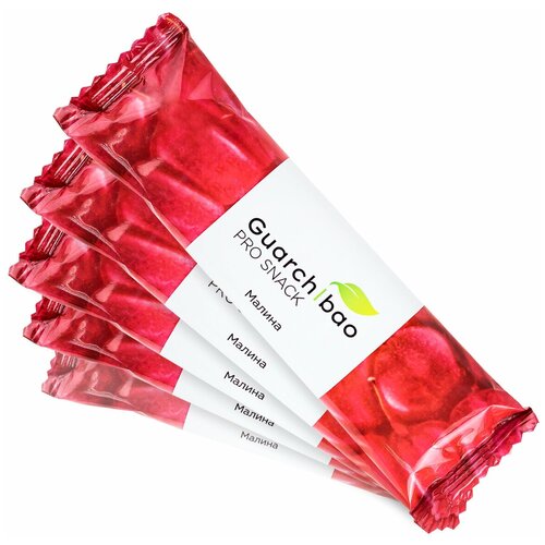 фото Протеиновые батончики в шоколадной глазури guarchibao pro snack со вкусом малины 5 шт. / диетическая еда. содержит коллаген и пищевые волокна