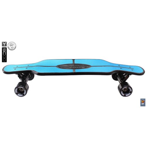 фото Скейтборд y-scoo longboard shark tir 31 пластик 79 с сумкой blue/black