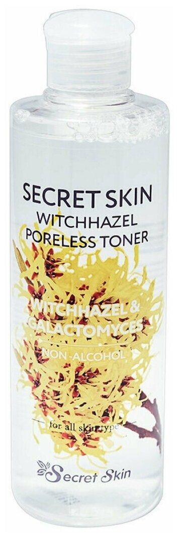 SECRET SKIN Тонер д/лица с экстрактом гамамелиса NEW Secret Skin Witchhazel Poreless Toner 250мл