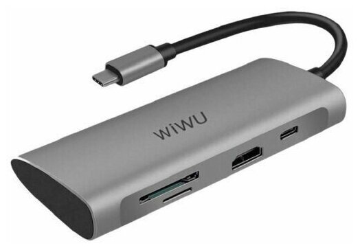 Хаб 7 в 1 WiWU Alpha 731HP Type C to x3 USB 3.0, Type C, HDMI, Cardreader