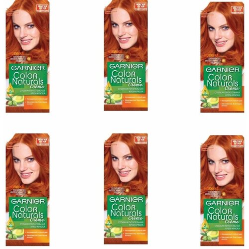 garnier color naturals краска для волос 8 пшеница Краска для волос Garnier (Гарньер) Color Naturals Creme, тон 7.40 - Пленительный медный х 6шт