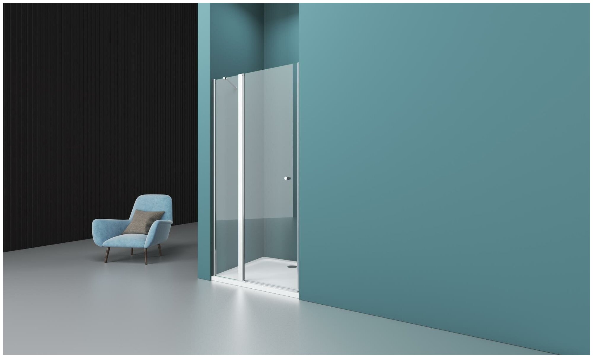 Душевая дверь в нишу BelBagno Etna B-12-60/30-C-Cr - фото №1