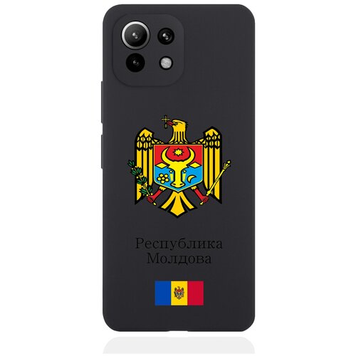 Черный силиконовый чехол для Xiaomi Mi 11 Lite Герб Республики Молдова/ Герб Молдавии черный силиконовый чехол для xiaomi mi 9t герб республики молдова герб молдавии