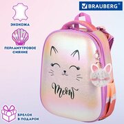 Ранец / рюкзак / портфель школьный для девочки первоклассницы Brauberg Shiny, 2 отделения, Cheerful, 36х28х14 см