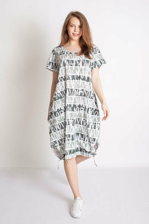 Платье Lika Dress, хлопок, повседневное, свободный силуэт, до колена, карманы, размер 66, хаки