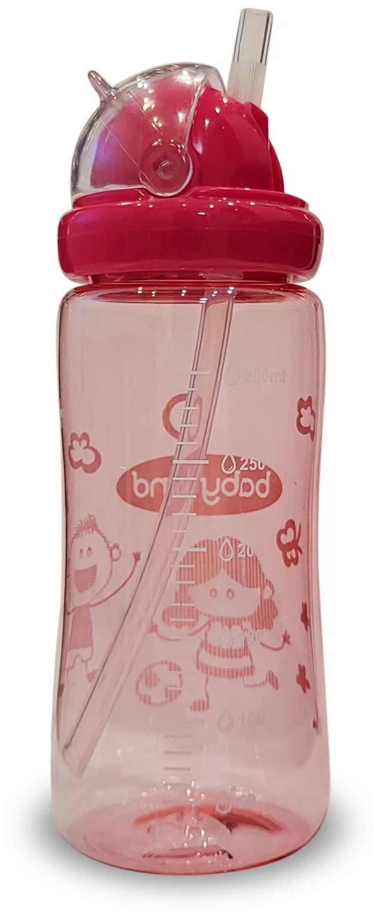 Поильник детский Baby Land с трубочкой силиконовой бутылочка для воды сока 300ml