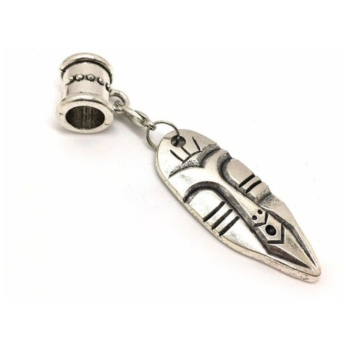 Кольцо для бороды и волос с подвеской в виде африканской маски Уюмба 7,8 мм, 1 шт