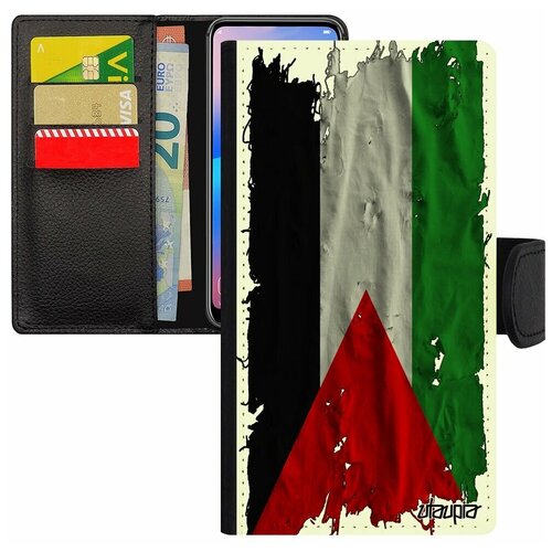 фото Чехол книжка на мобильный iphone se 2020, "флаг палестины на ткани" страна патриот utaupia