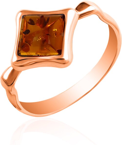 Кольцо Diamant online, золото, 585 проба, янтарь, размер 16