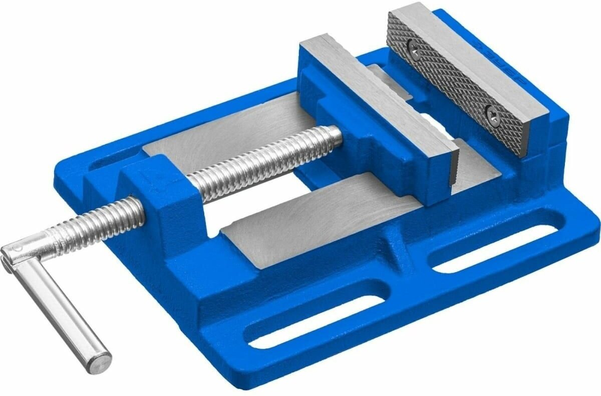 Трехсторонние станочные сверлильные тиски ЗУБР профессионал 100 мм