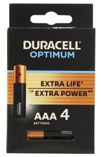 Батарея Duracell Optimum ААА 4 