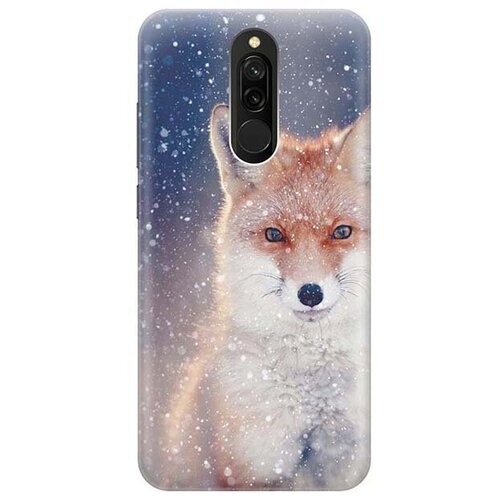 фото Ультратонкий силиконовый чехол-накладка для xiaomi redmi 8 с принтом "лисица в снегопад" gosso
