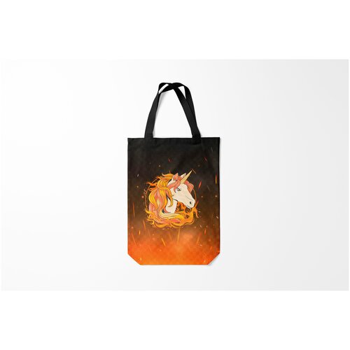 фото Сумка-шоппер / 31х42 см / звери / единороги огненный единорог burnettie