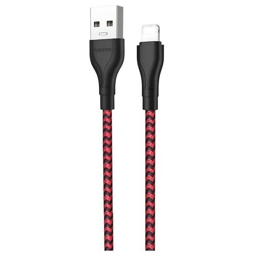 Кабель USB Apple iPhone Lightning Borofone BX39 <черно-красный>