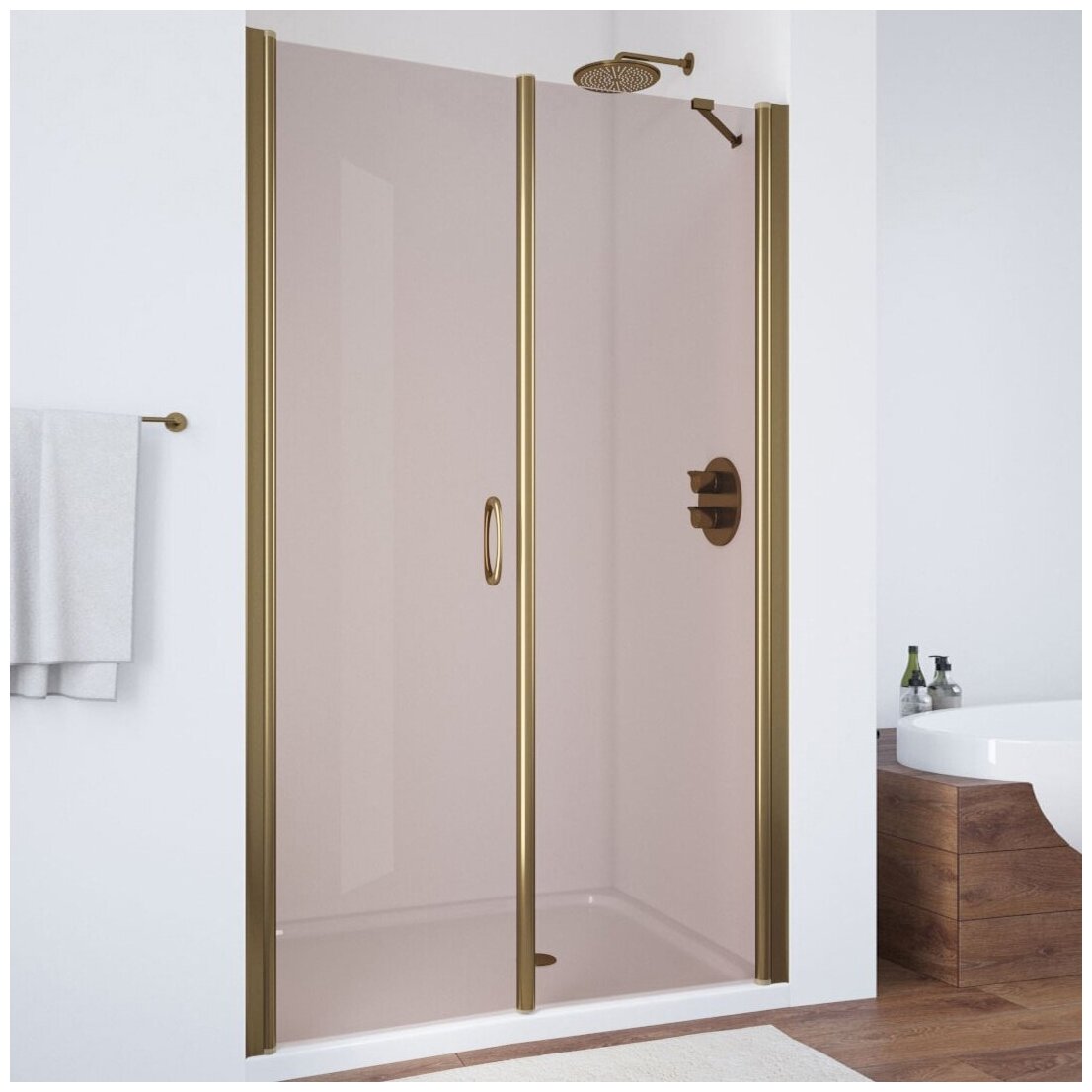 душевая дверь в нишу Vegas Glass Душевая дверь в нишу Vegas Glass EP-F-2 115 05 05 R профиль бронза, стекло бронза
