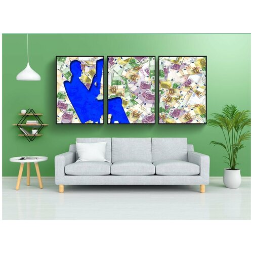 фото Набор модулных постеров для интерьера "евро, казаться, деньги" 60x90 см. в тубусе, без рамки lotsprints