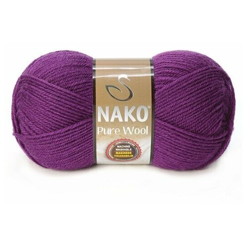 Пряжа NAKO Pure wool / 60 чернослив