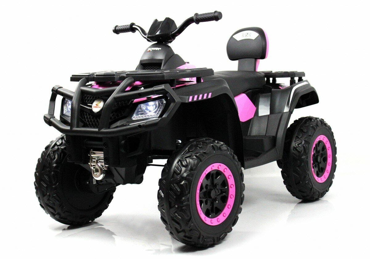 RiverToys Квадроцикл T001TT 4WD (180 ватт), розовый с пультом радиоуправления, до 8 км в час.