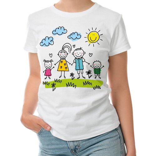 Женская футболка «Дружная семья» (L, белый)