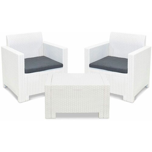 Комплект мебели B: rattan NEBRASKA TERRACE Set (стол, 2 кресла) Белый