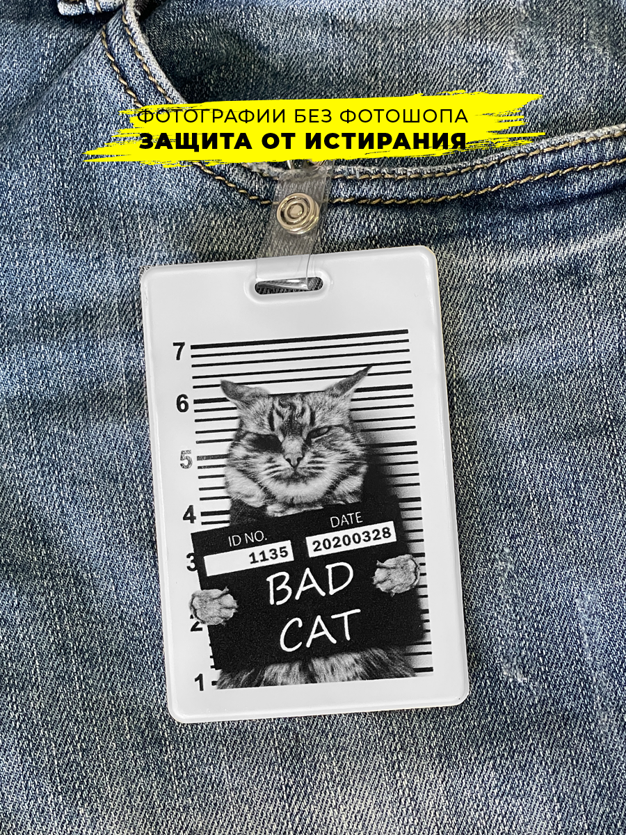 Бейдж для пропуска и карточек Bad Cat