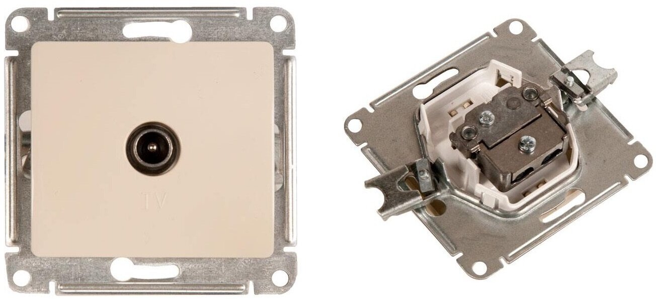 фото Electrical outlet / Розетка телевизионная TV одиночная в рамку 1дБ бежевая GLOSSA Schneider Electric GSL000291