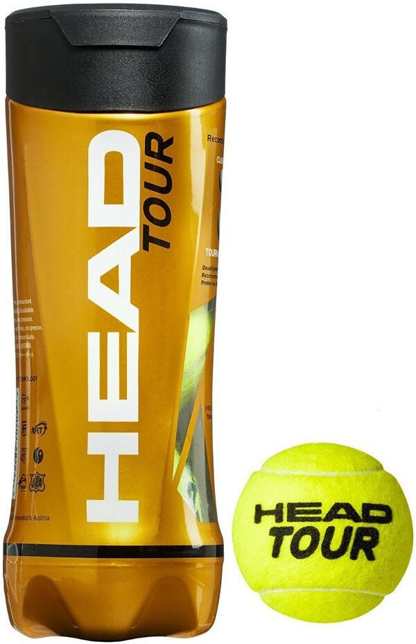 Мяч для большого тенниса Head Tour 4b, 570704, Itf, упаковка 4 мяча
