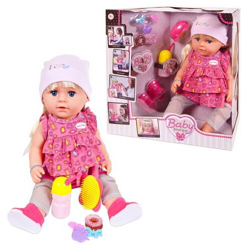 фото Кукла junfa baby boutique пупс 45см (розовое платье) junfa toys