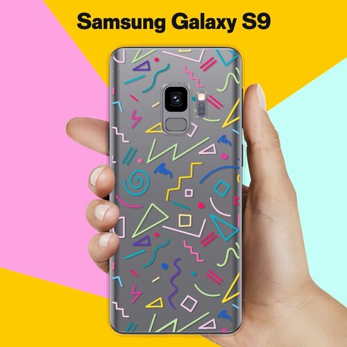 Силиконовый чехол на Samsung Galaxy S9 Узоры из палочек / для Самсунг Галакси С9