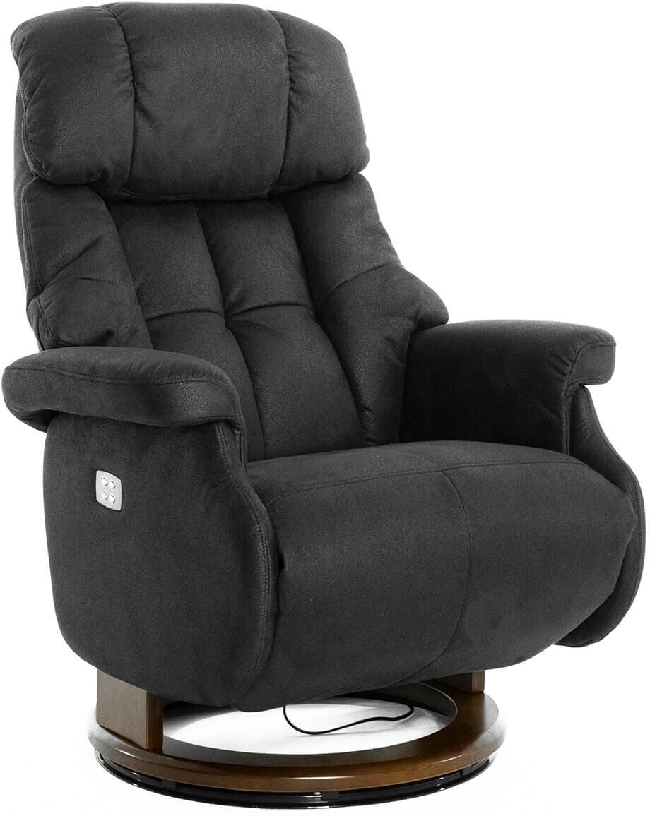 Кресло реклайнер «Relax Lux Electro» черное кожа