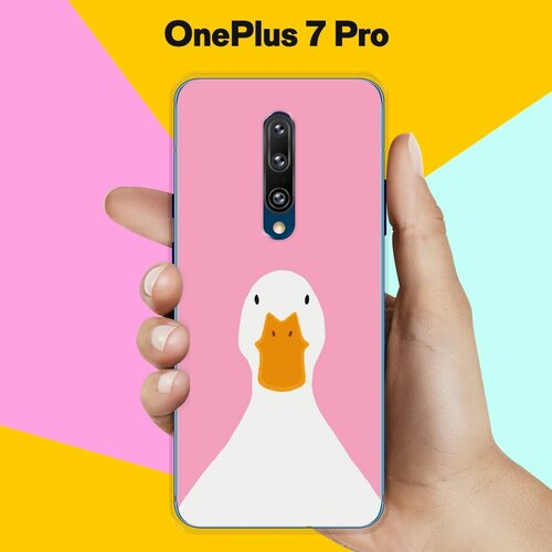 Силиконовый чехол на OnePlus 7 Pro Гусь / для ВанПлас 7 Про силиконовый чехол на oneplus 7 pro листья для ванплас 7 про