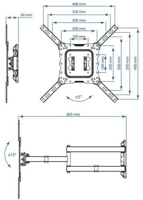 Кронштейн для ТВ Kromax DIX-18 black