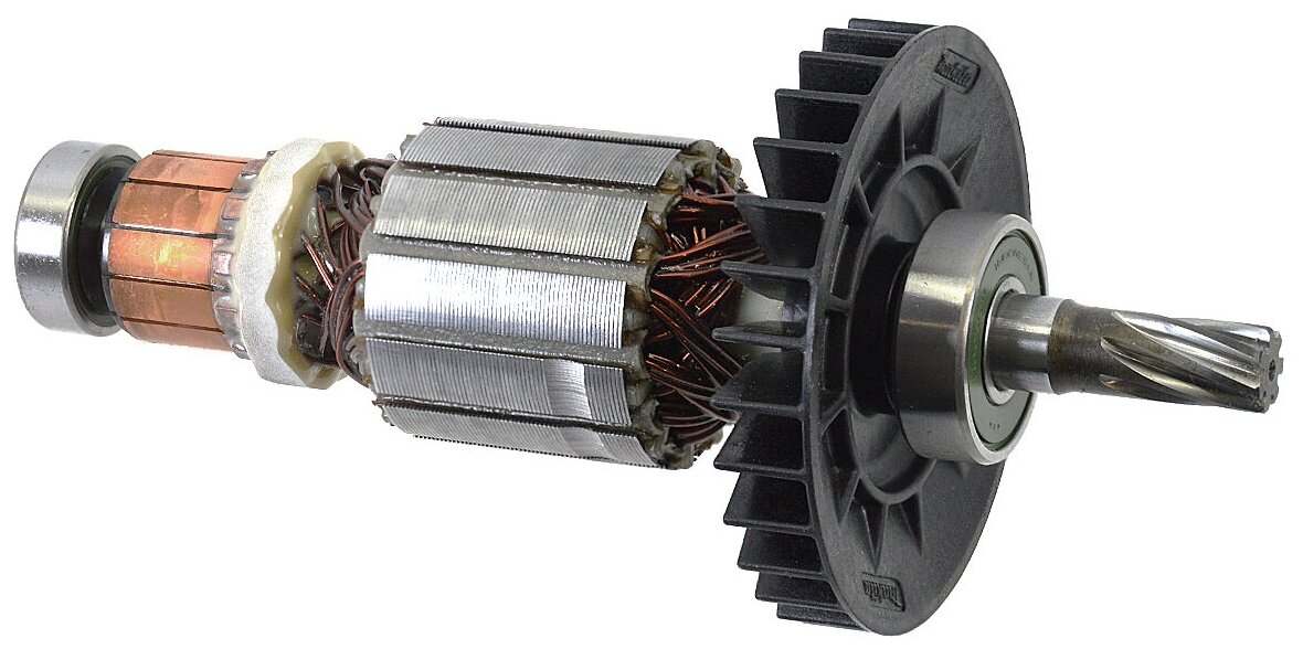 Ротор (Якорь) (L-142 мм, D-35 мм, 7 зубов, наклон вправо) для перфоратора аккумуляторного MAKITA BHR202