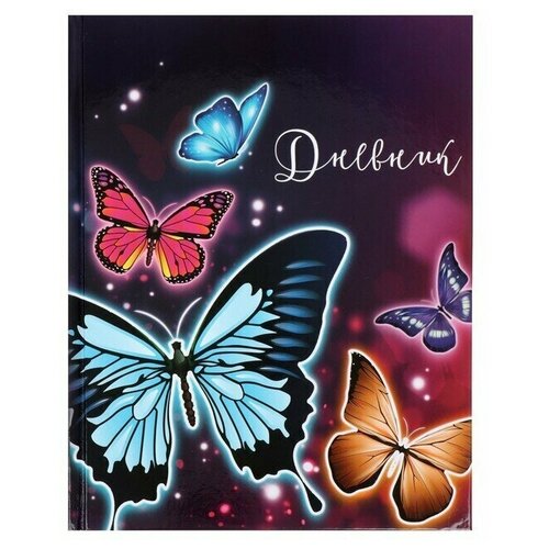 Дневник для 5-11 класса Бабочки, твёрдая обложка, глянцевая ламинация, 48 листов