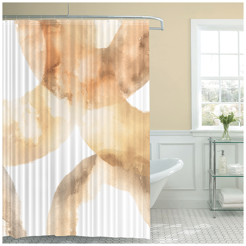 фото Штора для ванной комнаты watercolor beige studiotex
